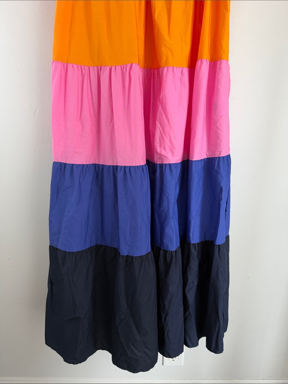 Farm Rio x Anthropologie color block square neck puff sleeve maxi dress sz M NEW - Picture 5 of 7